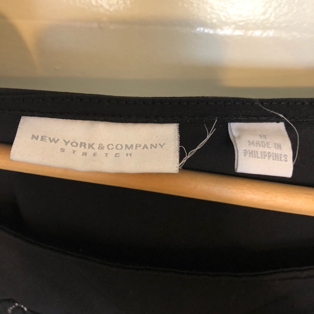 New York & Company Black Lace Floral Top - Picture 3 of 8